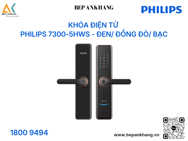 Khóa điện tử Philips 7300-5HWS - Đen